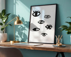 Stylish Eyes Home Wall Art Print