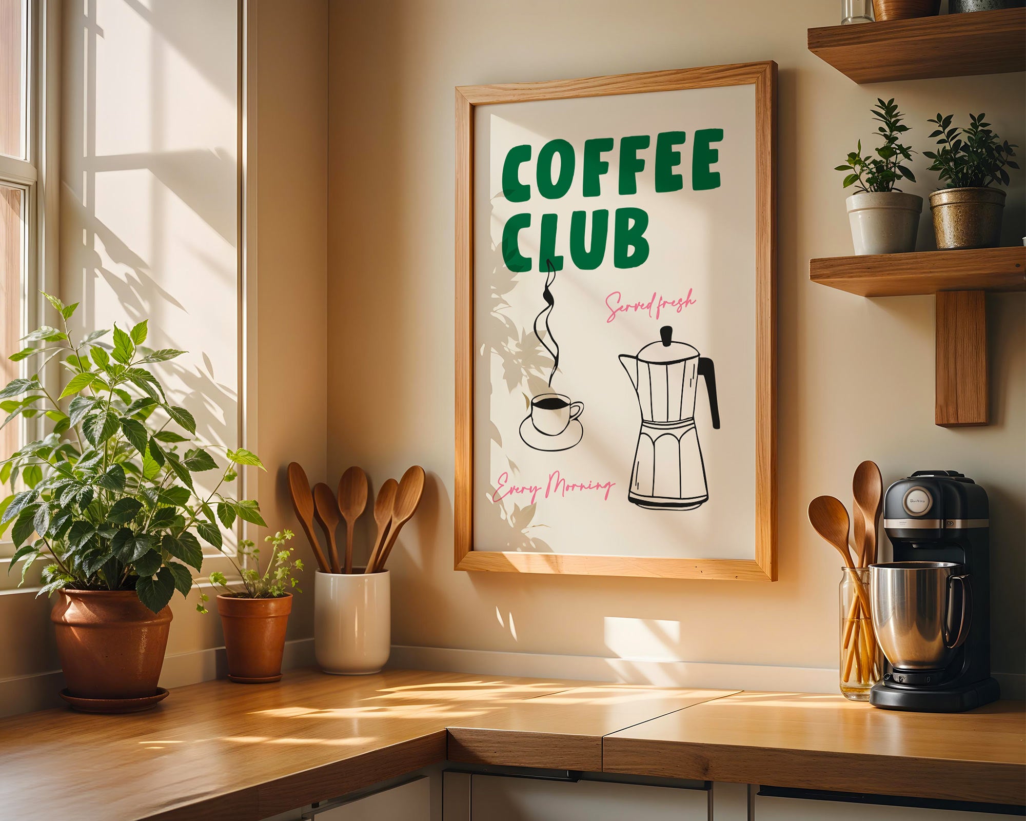 coffee club wall art kitchen poster