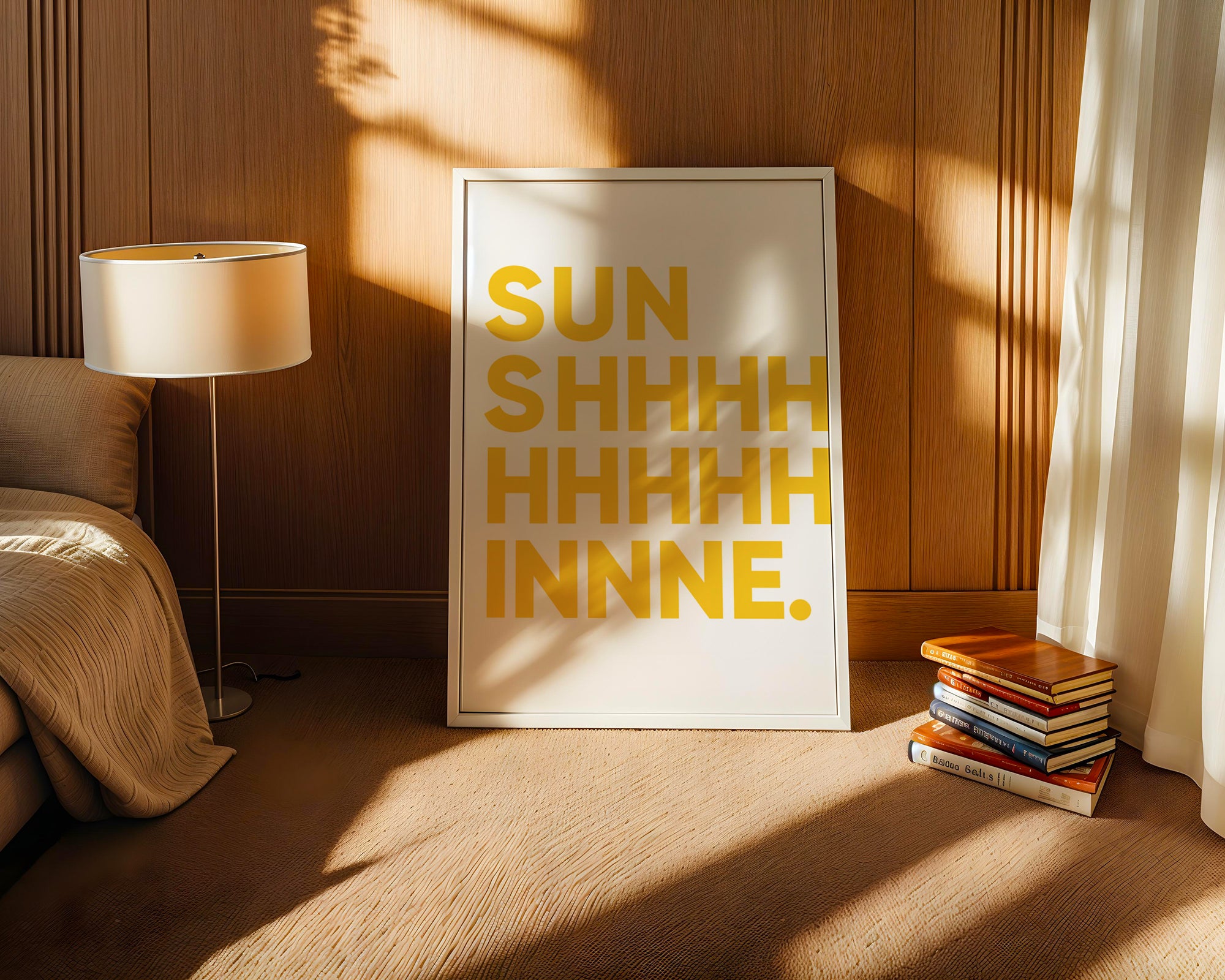 Sunshine Bedroom Print: Cheerful Wall Art Poster