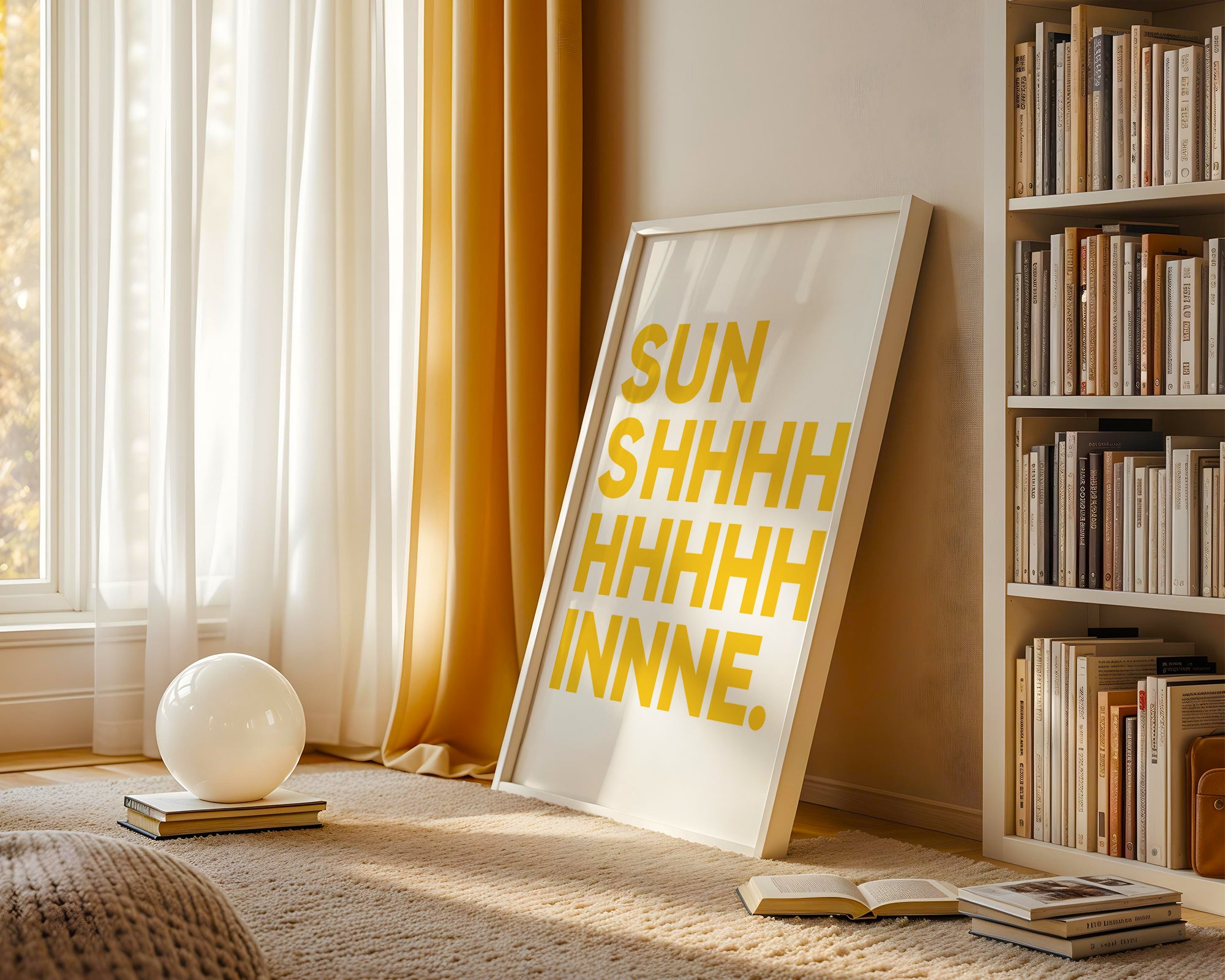 Sunshine Bedroom Print: Cheerful Wall Art Poster