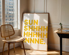 Sunshine Bedroom Print: Cheerful Wall Art Poster