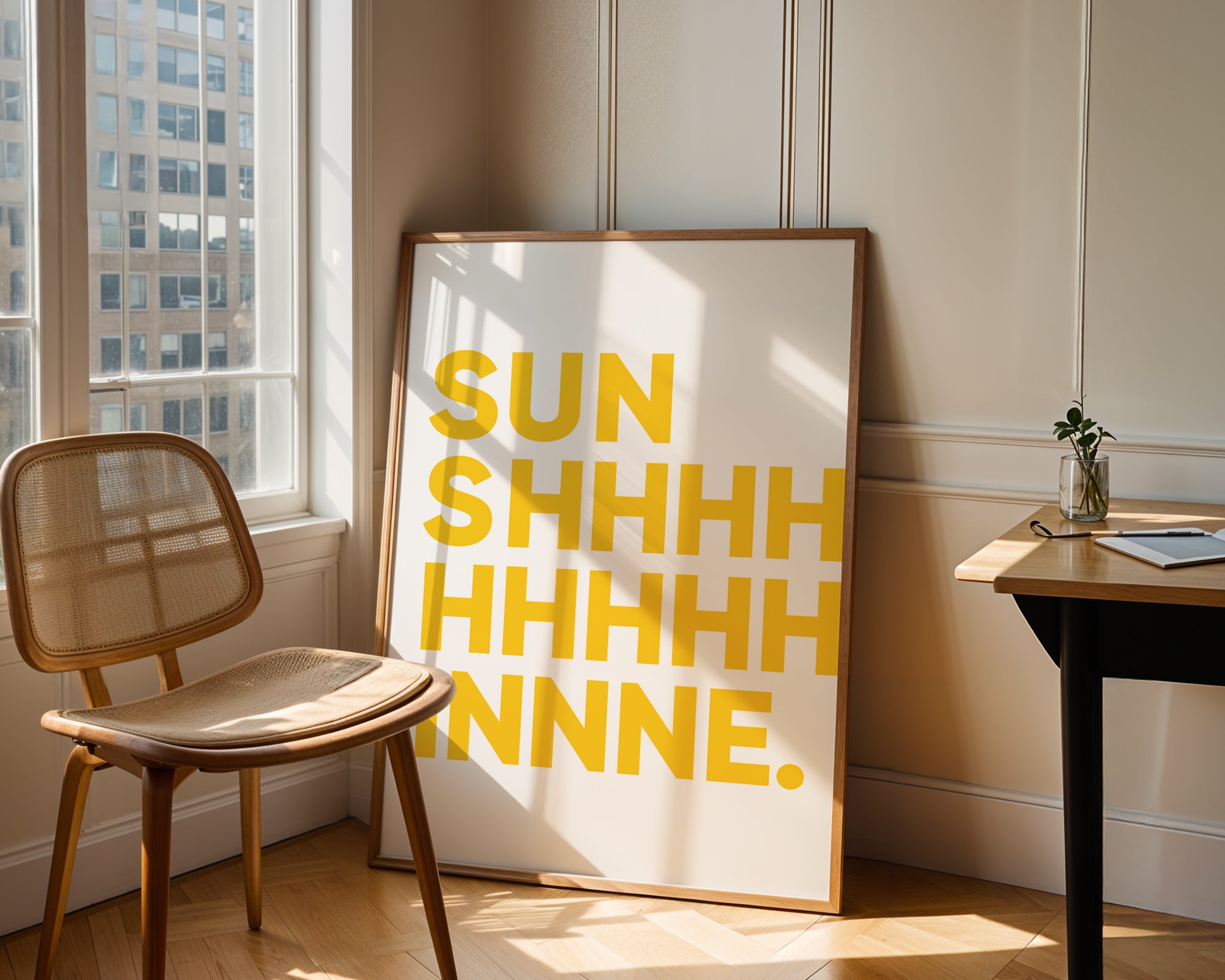 Sunshine Bedroom Print: Cheerful Wall Art Poster