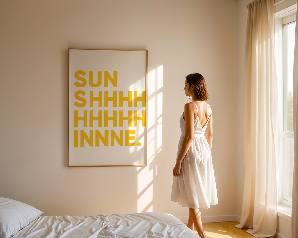 Sunshine Bedroom Print: Cheerful Wall Art Poster