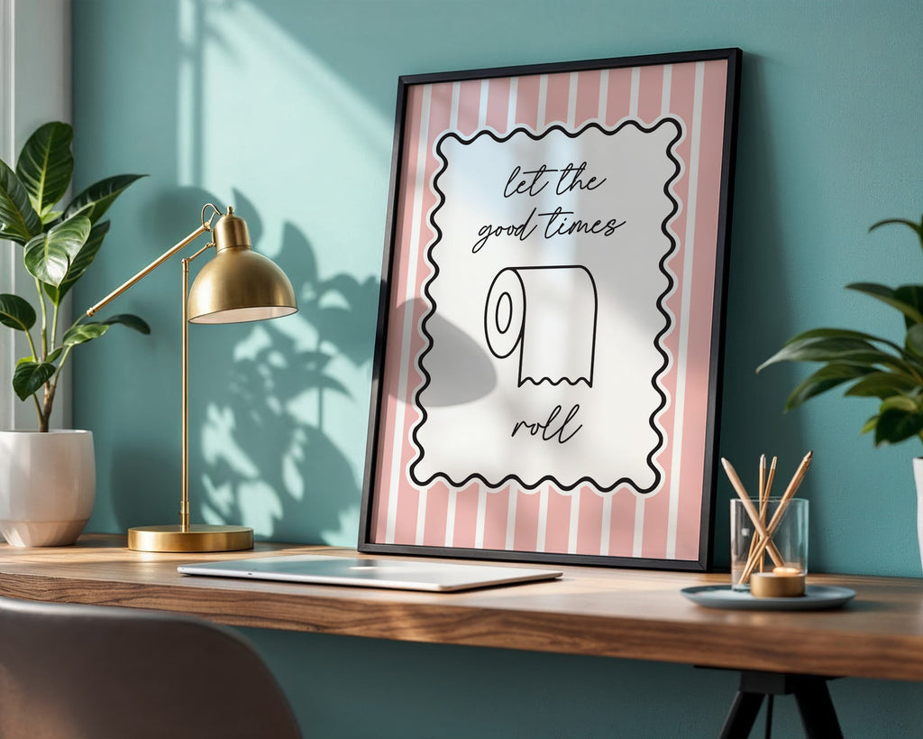 let the good times roll bathroom print