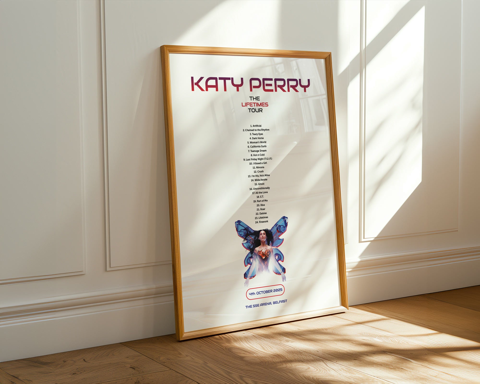 Personalised Katy Perry Setlist Poster - Lifetimes Tour 2025