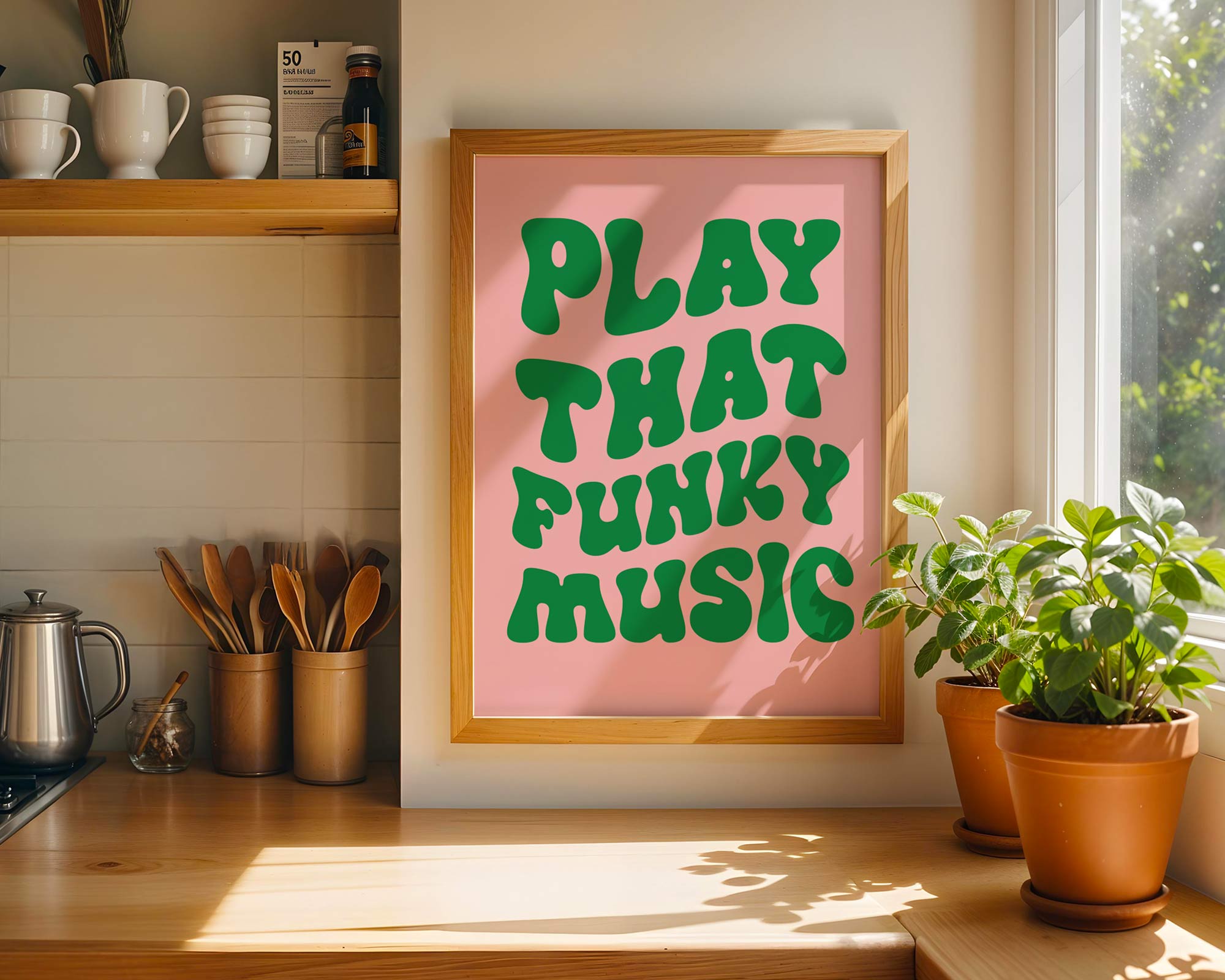 Play That Funky Music Print – Retro Wall Art A5-A3