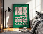 bedroom decor snooze print