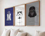 Star Wars movie posters. Three posters including Darth Vader, r2d2 and stormtrooper